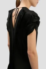 Twist Shoulder Dress In Black - Image 3