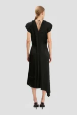 Twist Shoulder Dress In Black - Image 2