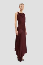 Posy Midi Dress in Burgundy - Image 5