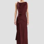 Posy Midi Dress in Burgundy