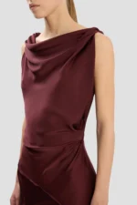 Posy Midi Dress in Burgundy - Image 4