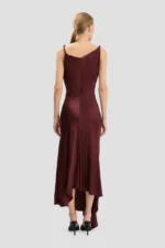 Posy Midi Dress in Burgundy - Image 3