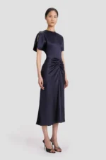 Bela Midi Dress In Midnight - Image 2