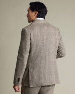 Linen Check Suit - Mocha - Image 2