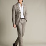 Linen Check Suit - Mocha