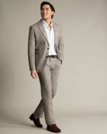 Linen Check Suit - Mocha