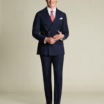 Double Breasted Italian Suit - Dark Navy